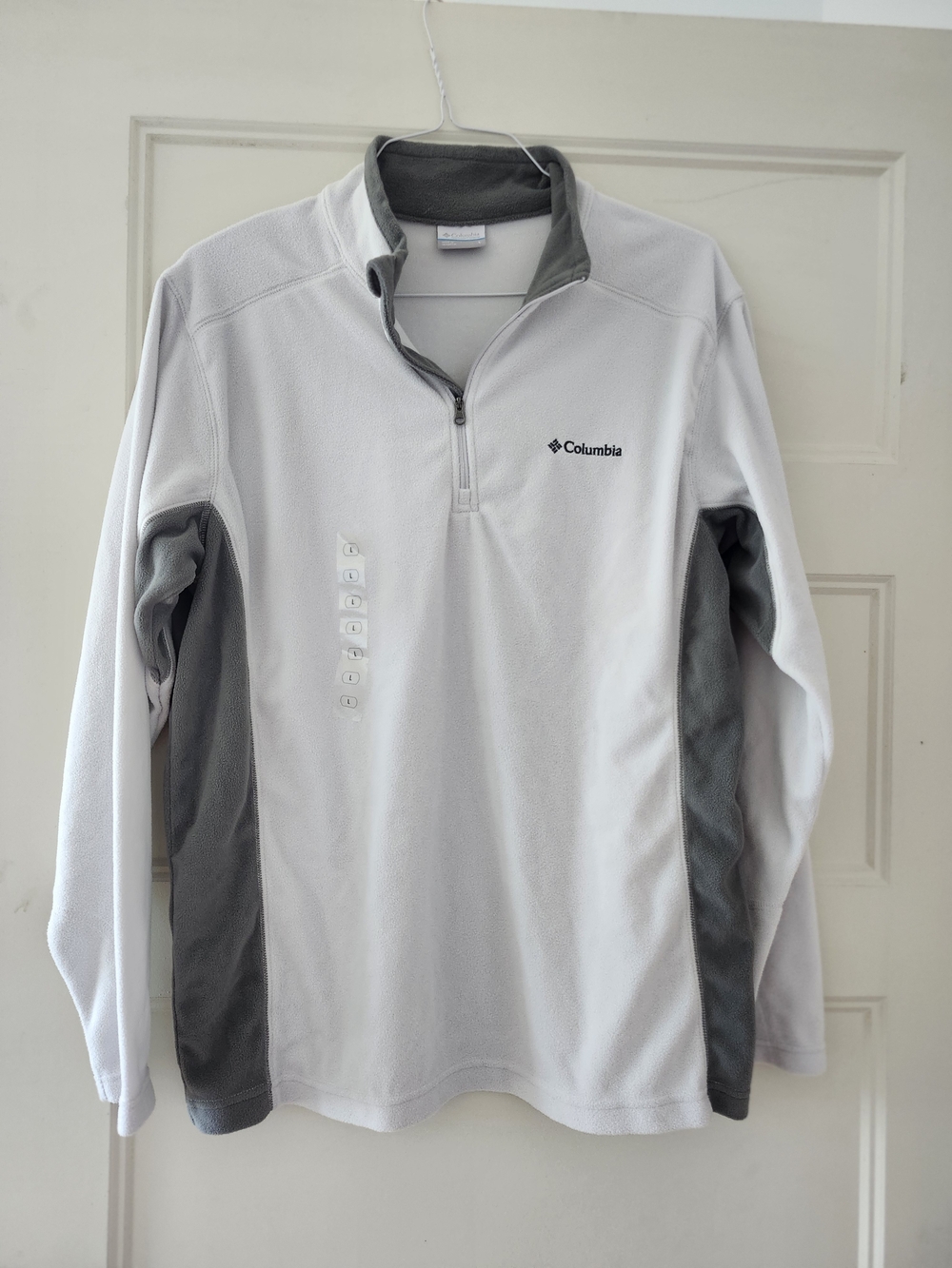Columbia Men's White and Gray Performance Half-Zip Pullover